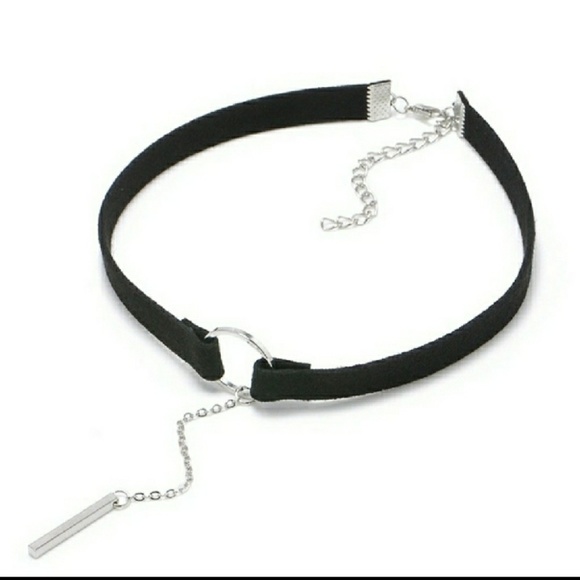 💞Black Leather Bar Choker💞 - Picture 2 of 2
